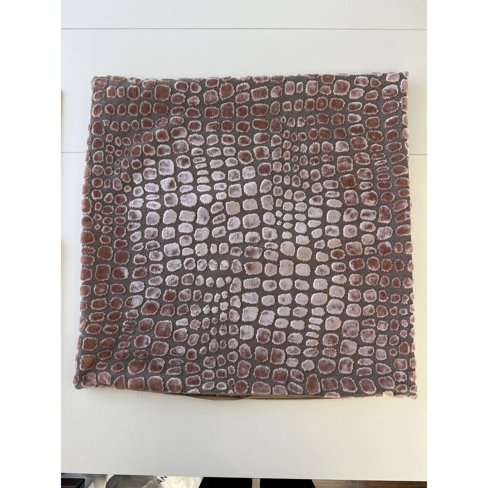 S. HARRIS "EXOTIC CROC" ITALIAN CUT VELVET CUSTOM PILLOW 24”x24” Pink